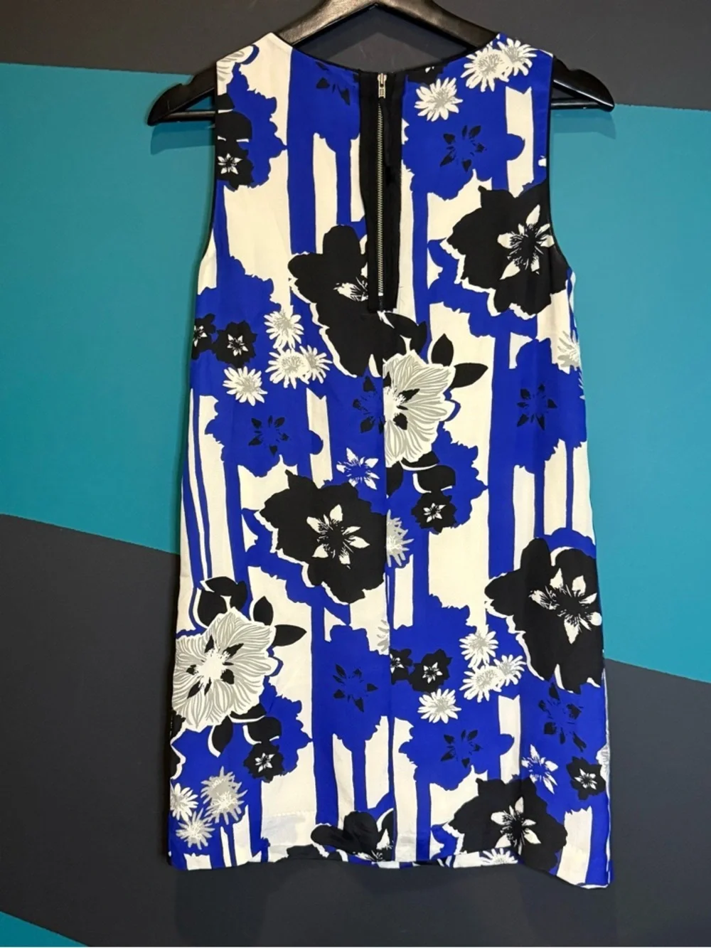 Maeve Silk Canna Shift Dress Sizes 0P Blue Motif ANTHROPOLOGIE Preppy Business - Picture 9 of 15